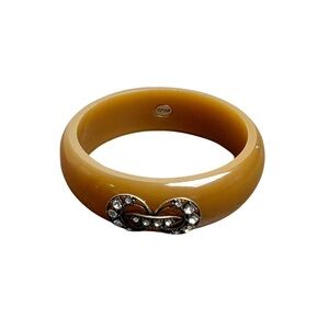 J. Crew Lulu Frost Butterscotch Resin Czeck Glass Jewel Bangle Bracelet